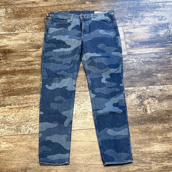 Rag & Bone Cate Mid Rise Ankle Skinny Jeans Women's Size 28 Blue Camo - Picture 3 of 16